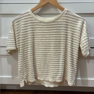 Madewell cream cropped tee